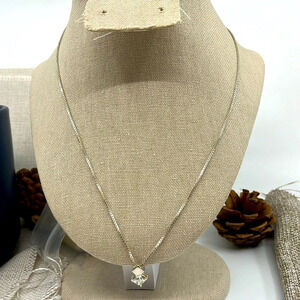 💎 Stunning Sterling Silver Vintage Necklace with Sparkling Pendant